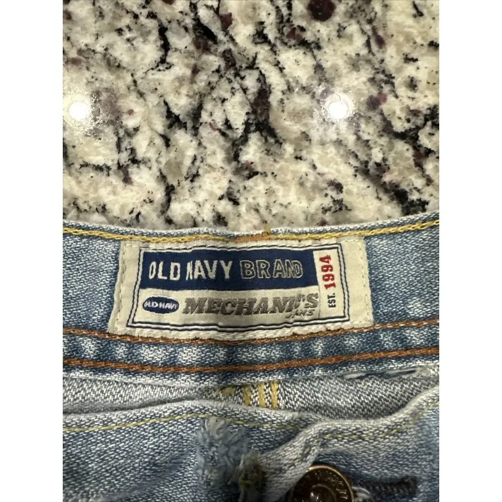 Vintage‎ Y2K Old Navy Mechanic Jeans Mens 36x34 Blue Denim Work Wear Relaxed